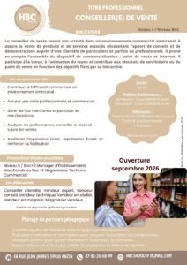 niv 4 conseiller de vente